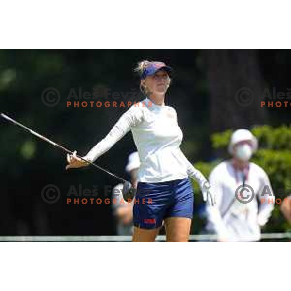 Jessica Korda (USA) plays in third round of Olympic Golf tournament at Kasumigaseki Country Club at Tokyo 2020 Summer Olympic Games, Japan on August 6, 2021