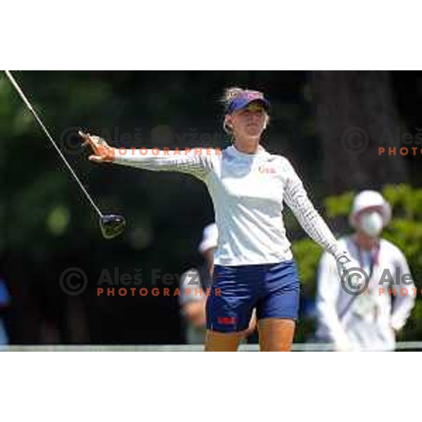 Jessica Korda (USA) plays in third round of Olympic Golf tournament at Kasumigaseki Country Club at Tokyo 2020 Summer Olympic Games, Japan on August 6, 2021