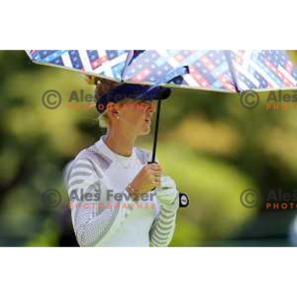 Jessica Korda (USA) plays in third round of Olympic Golf tournament at Kasumigaseki Country Club at Tokyo 2020 Summer Olympic Games, Japan on August 6, 2021