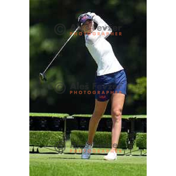 Nelly Korda (USA) plays in third round of Olympic Golf tournament at Kasumigaseki Country Club at Tokyo 2020 Summer Olympic Games, Japan on August 6, 2021
