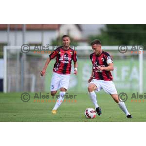 In action during Prva Liga Telemach football match between Tabor CB 24 Sezana and Olimpija in Sezana, Slovenia on August 8, 2021