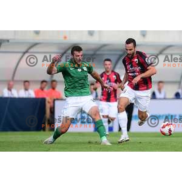 In action during Prva Liga Telemach football match between Tabor CB 24 Sezana and Olimpija in Sezana, Slovenia on August 8, 2021