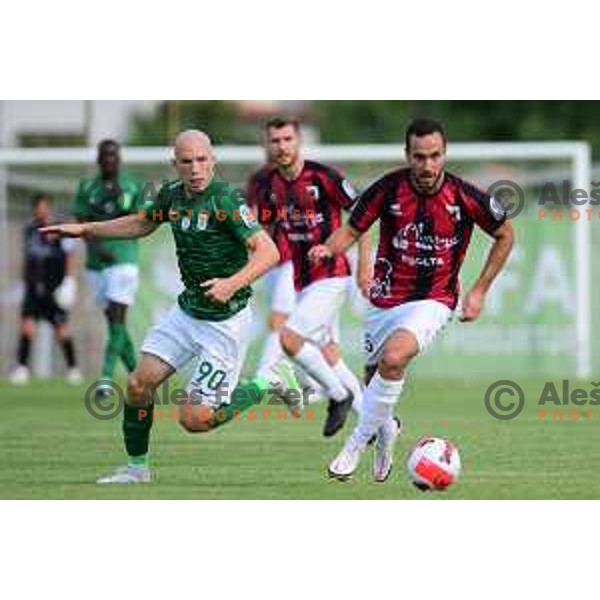 In action during Prva Liga Telemach football match between Tabor CB 24 Sezana and Olimpija in Sezana, Slovenia on August 8, 2021