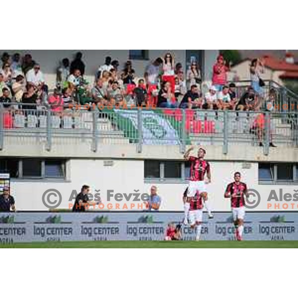 In action during Prva Liga Telemach football match between Tabor CB 24 Sezana and Olimpija in Sezana, Slovenia on August 8, 2021