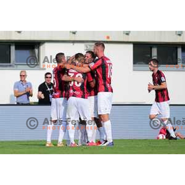 In action during Prva Liga Telemach football match between Tabor CB 24 Sezana and Olimpija in Sezana, Slovenia on August 8, 2021