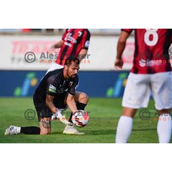 In action during Prva Liga Telemach football match between Tabor CB 24 Sezana and Olimpija in Sezana, Slovenia on August 8, 2021