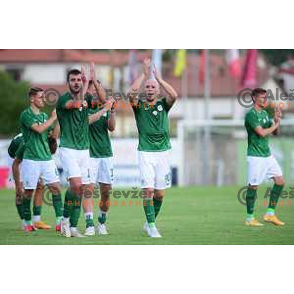In action during Prva Liga Telemach football match between Tabor CB 24 Sezana and Olimpija in Sezana, Slovenia on August 8, 2021