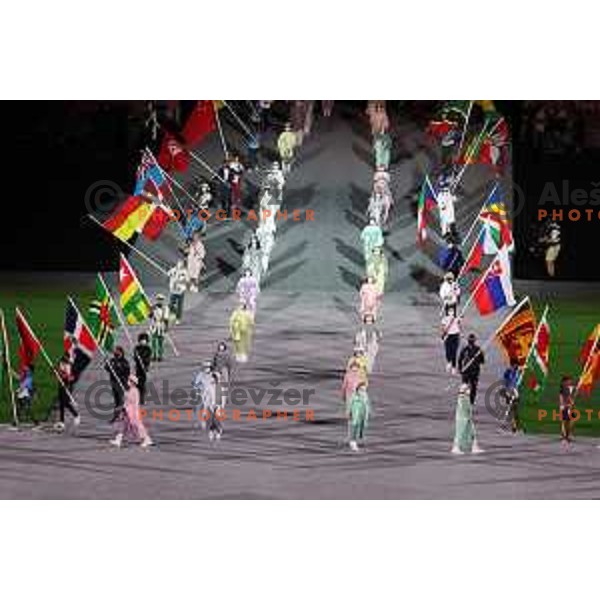 Janja Garnbret, flag bearer of Slovenia during Closing Ceremony of Tokyo 2020 Summer Olympic Games, Japan on August 8, 2021