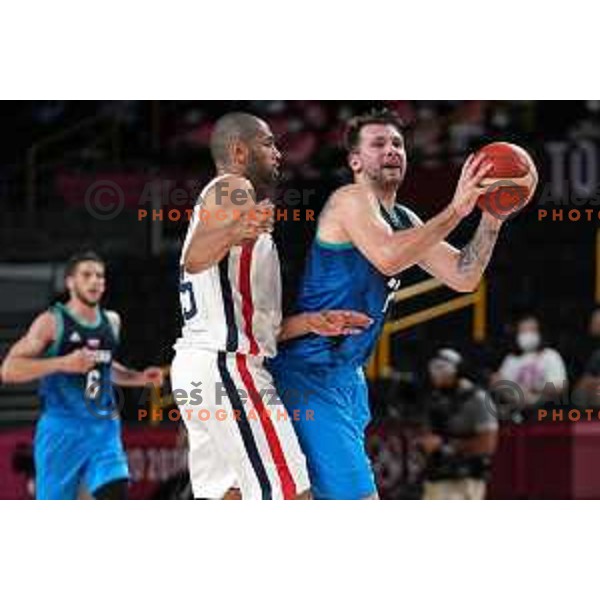 Luka Doncic in action during semi-final of Men’s Basketball between Slovenia and France in Saitama Super Arena at Tokyo 2020 Summer Olympic Games, Japan on August 5, 2021