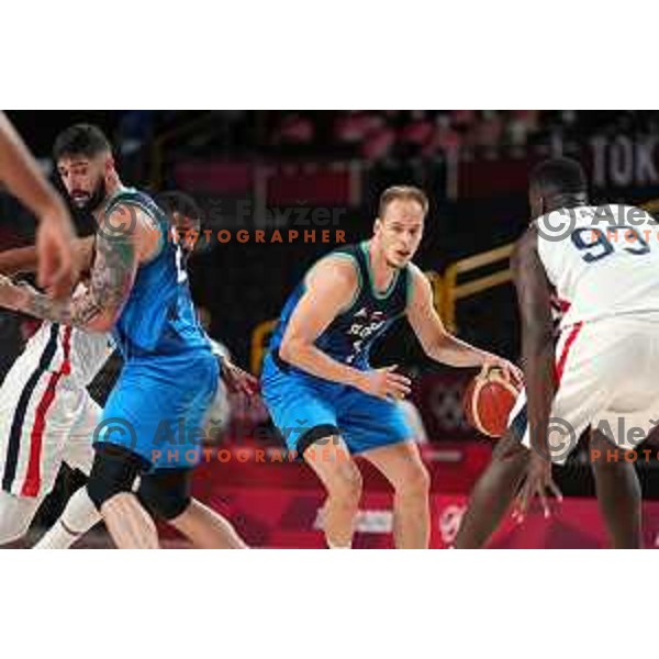 Klemen Prepelic in action during semi-final of Men’s Basketball between Slovenia and France in Saitama Super Arena at Tokyo 2020 Summer Olympic Games, Japan on August 5, 2021