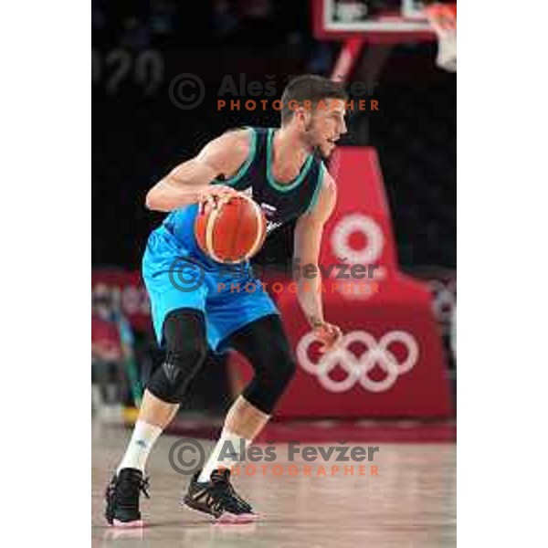 In action during semi-final of Men’s Basketball between Slovenia and France in Saitama Super Arena at Tokyo 2020 Summer Olympic Games, Japan on August 5, 2021