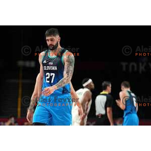 In action during semi-final of Men’s Basketball between Slovenia and France in Saitama Super Arena at Tokyo 2020 Summer Olympic Games, Japan on August 5, 2021