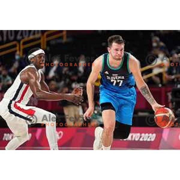 Luka Doncic in action during semi-final of Men’s Basketball between Slovenia and France in Saitama Super Arena at Tokyo 2020 Summer Olympic Games, Japan on August 5, 2021