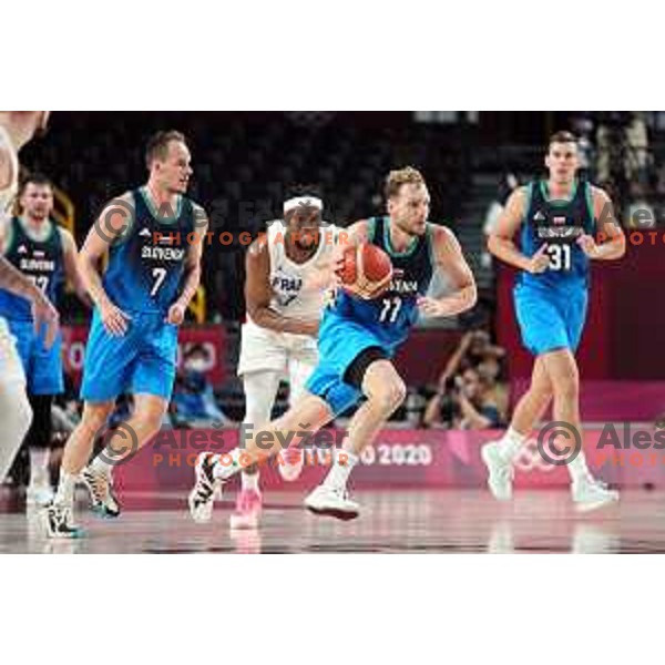 Jaka Blazic in action during semi-final of Men’s Basketball between Slovenia and France in Saitama Super Arena at Tokyo 2020 Summer Olympic Games, Japan on August 5, 2021
