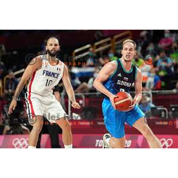 Klemen Prepelic in action during semi-final of Men’s Basketball between Slovenia and France in Saitama Super Arena at Tokyo 2020 Summer Olympic Games, Japan on August 5, 2021