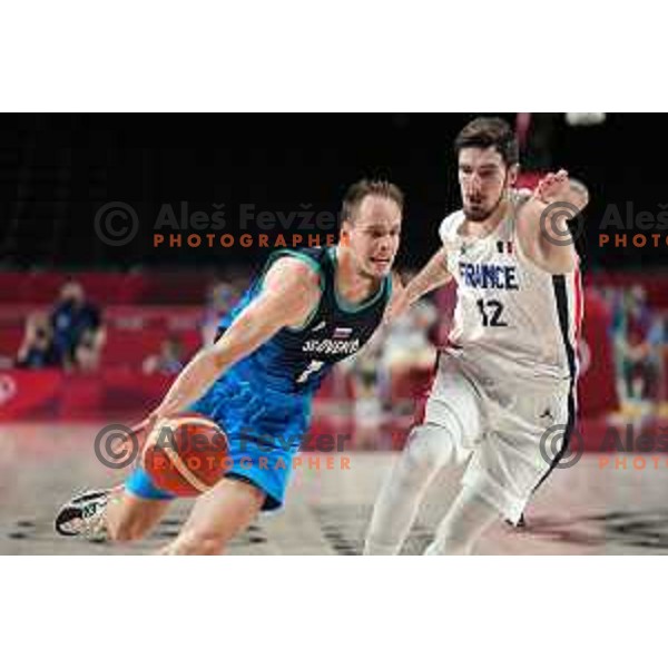 Klemen Prepelic in action during semi-final of Men’s Basketball between Slovenia and France in Saitama Super Arena at Tokyo 2020 Summer Olympic Games, Japan on August 5, 2021
