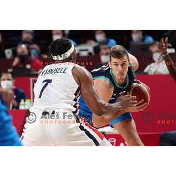 Vlatko Cancar in action during semi-final of Men’s Basketball between Slovenia and France in Saitama Super Arena at Tokyo 2020 Summer Olympic Games, Japan on August 5, 2021 