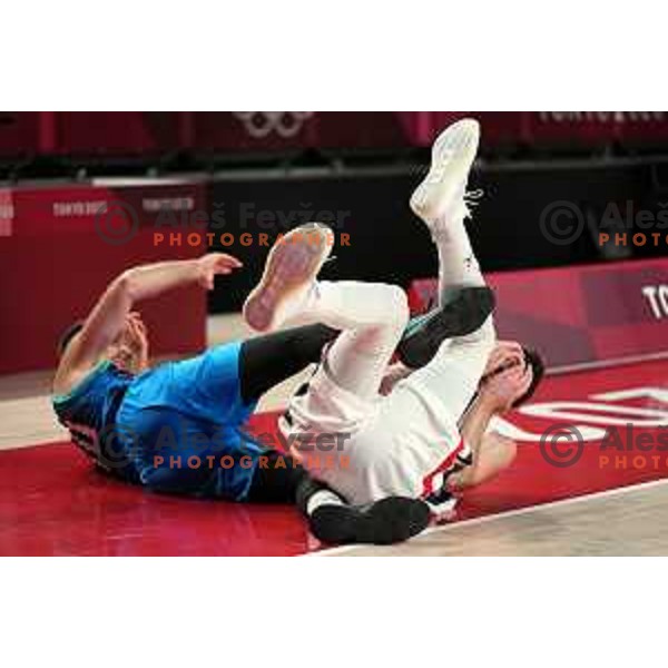 Zoran Dragic in action during semi-final of Men’s Basketball between Slovenia and France in Saitama Super Arena at Tokyo 2020 Summer Olympic Games, Japan on August 5, 2021 