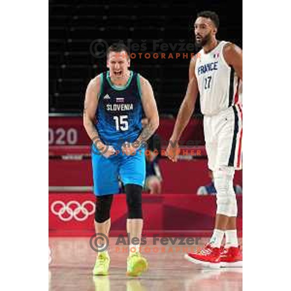 In action during semi-final of Men’s Basketball between Slovenia and France in Saitama Super Arena at Tokyo 2020 Summer Olympic Games, Japan on August 5, 2021