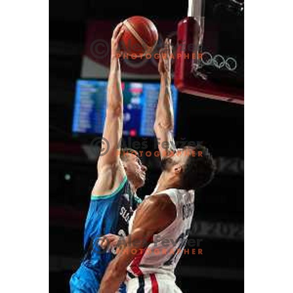 Vlatko Cancar in action during semi-final of Men’s Basketball between Slovenia and France in Saitama Super Arena at Tokyo 2020 Summer Olympic Games, Japan on August 5, 2021 