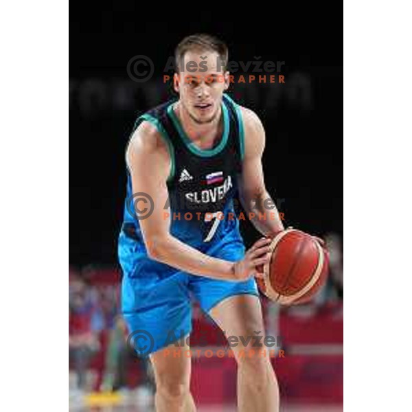 Klemen Prepelic in action during semi-final of Men’s Basketball between Slovenia and France in Saitama Super Arena at Tokyo 2020 Summer Olympic Games, Japan on August 5, 2021