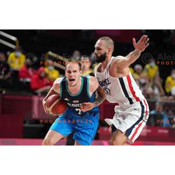 Klemen Prepelic in action during semi-final of Men’s Basketball between Slovenia and France in Saitama Super Arena at Tokyo 2020 Summer Olympic Games, Japan on August 5, 2021