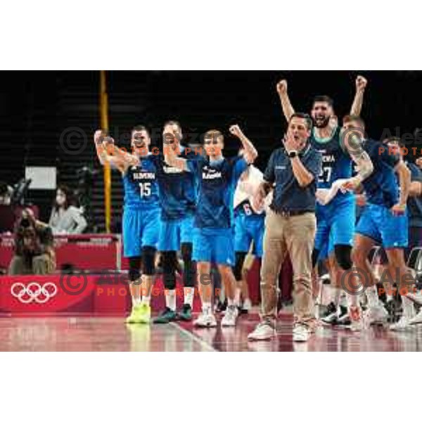 In action during semi-final of Men’s Basketball between Slovenia and France in Saitama Super Arena at Tokyo 2020 Summer Olympic Games, Japan on August 5, 2021