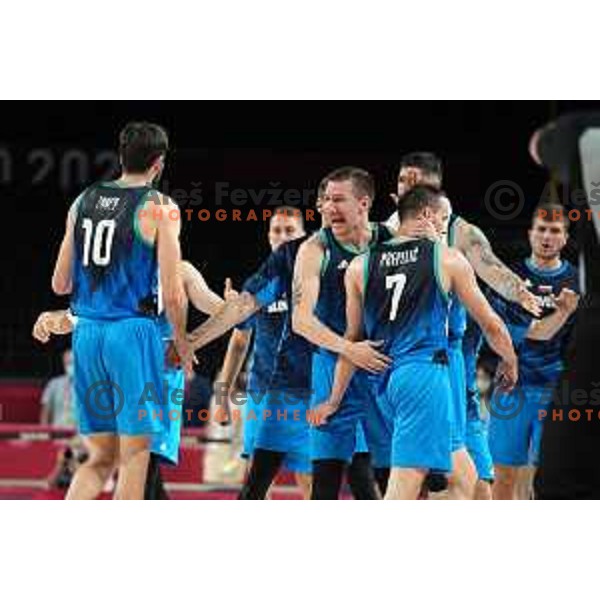 In action during semi-final of Men’s Basketball between Slovenia and France in Saitama Super Arena at Tokyo 2020 Summer Olympic Games, Japan on August 5, 2021