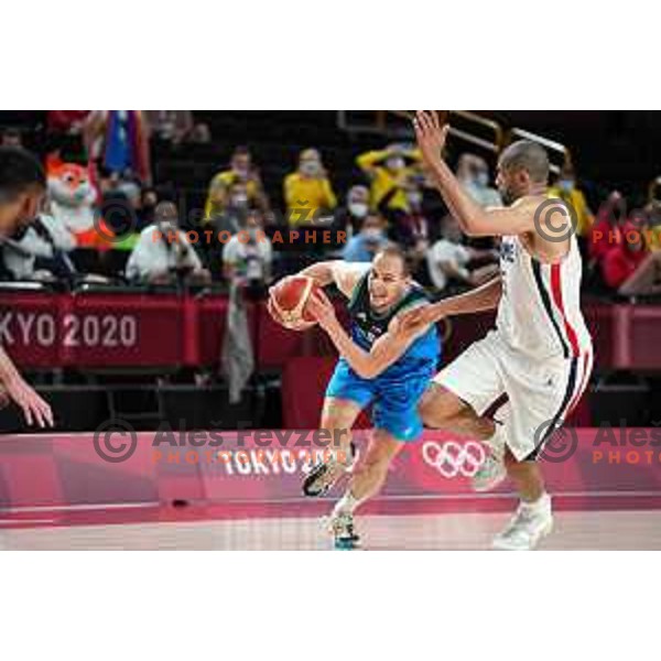 Klemen Prepelic in action during semi-final of Men’s Basketball between Slovenia and France in Saitama Super Arena at Tokyo 2020 Summer Olympic Games, Japan on August 5, 2021