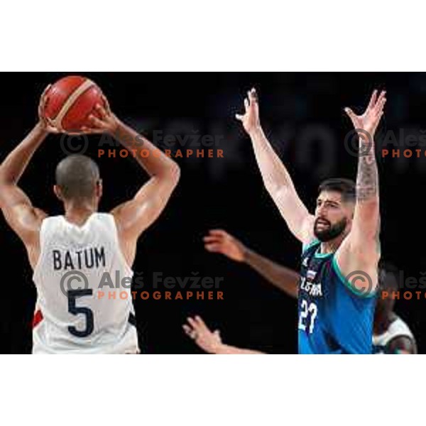 In action during semi-final of Men’s Basketball between Slovenia and France in Saitama Super Arena at Tokyo 2020 Summer Olympic Games, Japan on August 5, 2021