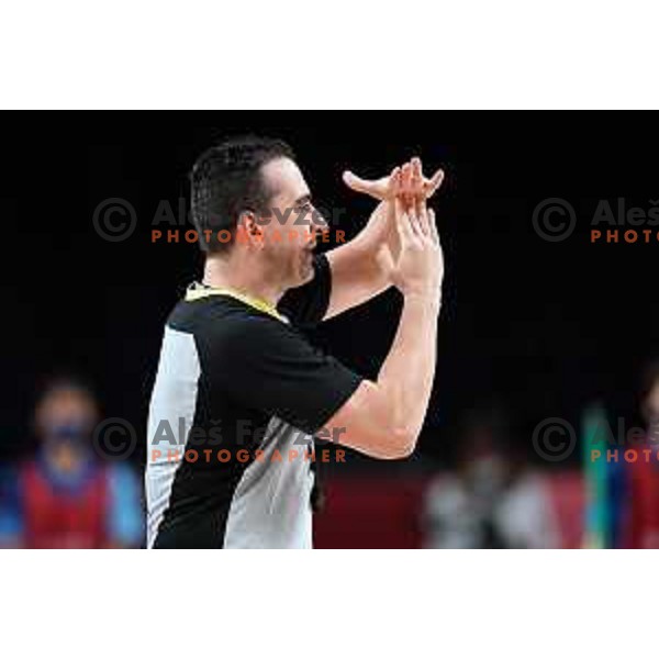 In action during semi-final of Men’s Basketball between Slovenia and France in Saitama Super Arena at Tokyo 2020 Summer Olympic Games, Japan on August 5, 2021
