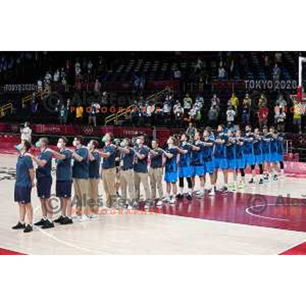 In action during semi-final of Men’s Basketball between Slovenia and France in Saitama Super Arena at Tokyo 2020 Summer Olympic Games, Japan on August 5, 2021