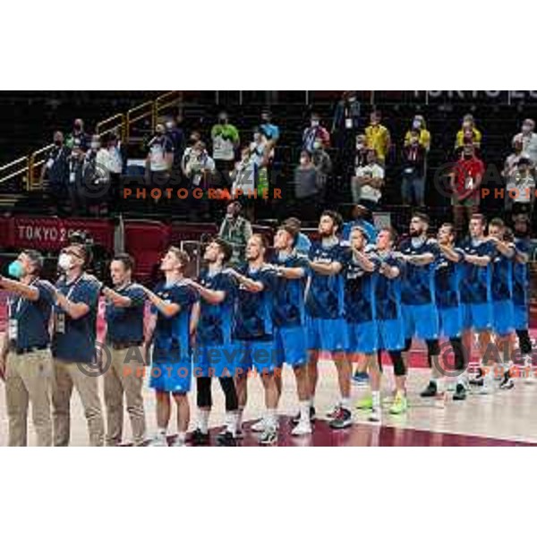 In action during semi-final of Men’s Basketball between Slovenia and France in Saitama Super Arena at Tokyo 2020 Summer Olympic Games, Japan on August 5, 2021