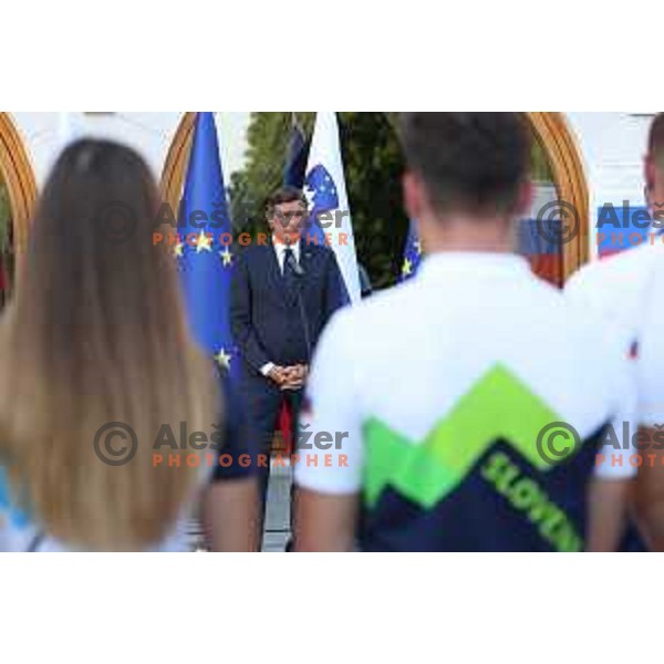 Reception of Slovenia Olympic team held by president of Slovenia at Brdo Castle, Slovenia on August 10, 2021