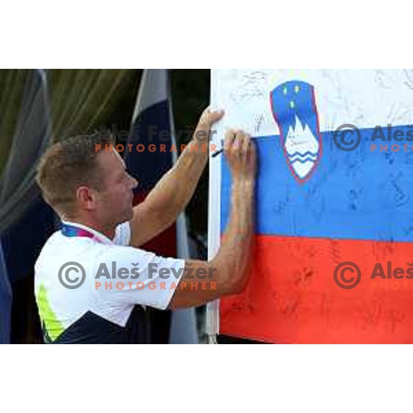 Reception of Slovenia Olympic team held by president of Slovenia at Brdo Castle, Slovenia on August 10, 2021