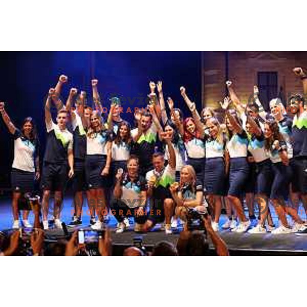 Reception of Slovenia Olympic team at Congress Square in Ljubljana, Slovenia on August 10, 2021