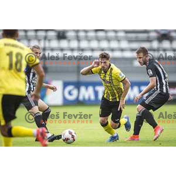 in action during Prva liga Telemach football match between Mura and Radomlje in Fazanerija, Murska Sobota, Slovenia on August 15, 2021