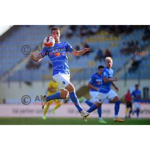 In action during Prva Liga Telemach football match between Domzale and Bravo in Domzale, Slovenia on August 14, 2021