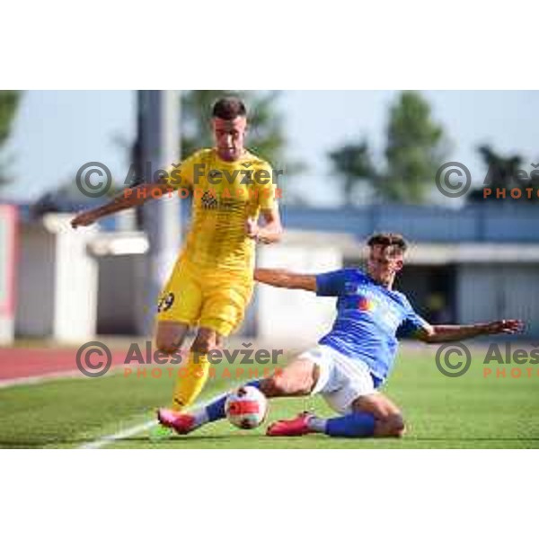 In action during Prva Liga Telemach football match between Domzale and Bravo in Domzale, Slovenia on August 14, 2021