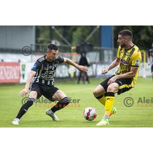in action during Prva liga Telemach football match between Mura and Radomlje in Fazanerija, Murska Sobota, Slovenia on August 15, 2021