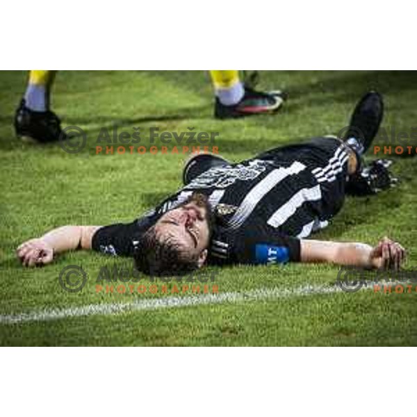Nik Lorbek injured during Prva liga Telemach football match between Mura and Radomlje in Fazanerija, Murska Sobota, Slovenia on August 15, 2021