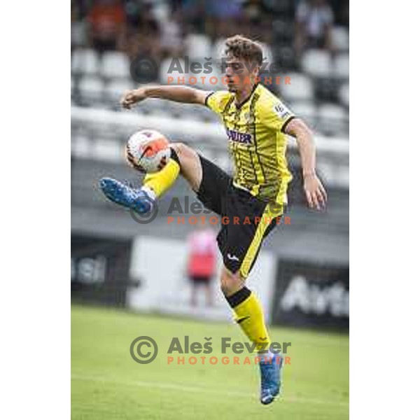 in action during Prva liga Telemach football match between Mura and Radomlje in Fazanerija, Murska Sobota, Slovenia on August 15, 2021