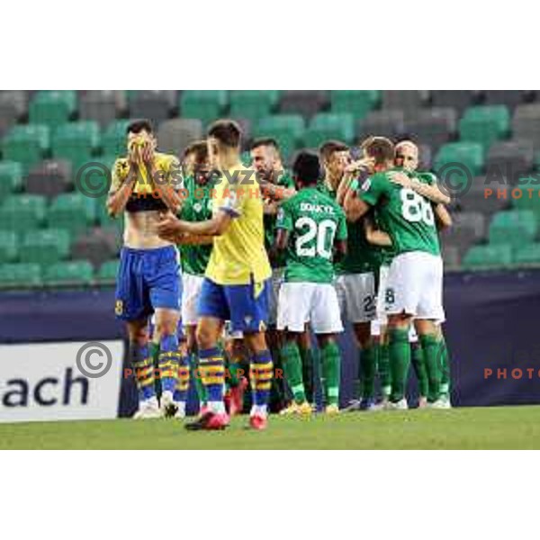Tomislav Tomic in action during Prva Liga Telemach football match between Olimpija and Koper in Ljubljana, Slovenia on August 15, 2021