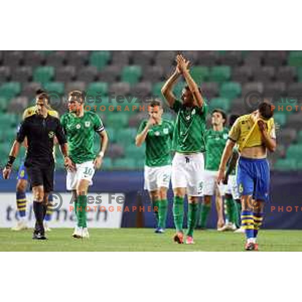 Mustafa Nukic in action during Prva Liga Telemach football match between Olimpija and Koper in Ljubljana, Slovenia on August 15, 2021