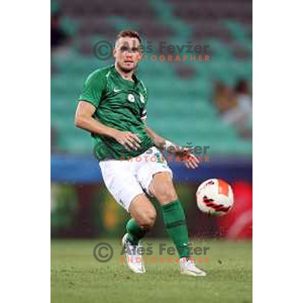 Timi Max Elsnik in action during Prva Liga Telemach football match between Olimpija and Koper in Ljubljana, Slovenia on August 15, 2021