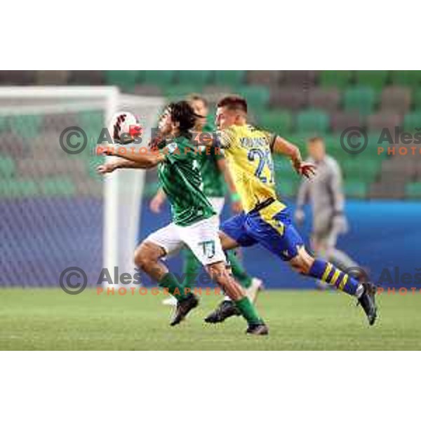 Almedin Ziljkic in action during Prva Liga Telemach football match between Olimpija and Koper in Ljubljana, Slovenia on August 15, 2021