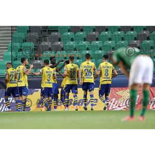 In action during Prva Liga Telemach football match between Olimpija and Koper in Ljubljana, Slovenia on August 15, 2021