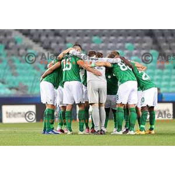 In action during Prva Liga Telemach football match between Olimpija and Koper in Ljubljana, Slovenia on August 15, 2021