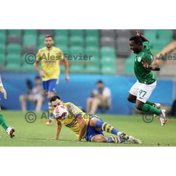 Aldair Djalo in action during Prva Liga Telemach football match between Olimpija and Koper in Ljubljana, Slovenia on August 15, 2021