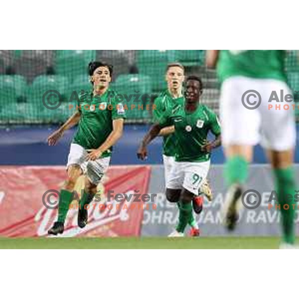 Almedin Ziljkic in action during Prva Liga Telemach football match between Olimpija and Koper in Ljubljana, Slovenia on August 15, 2021